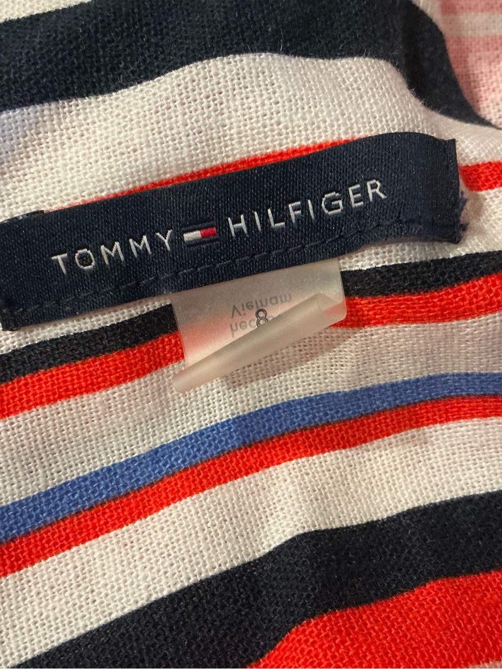 Tommy Hilfiger Linen Blend Sleeveless Dress Colorful Striped Print Vacation - Picture 14 of 16